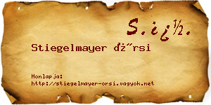 Stiegelmayer Örsi névjegykártya